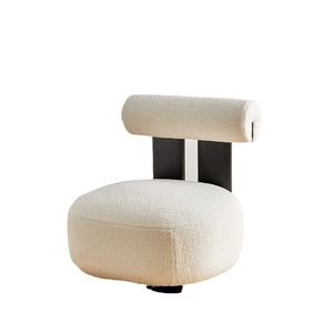 Sillón Individual Moderno Color Crema con Respaldo, Asiento Cómodo para Sala de Estar - Product Image 5