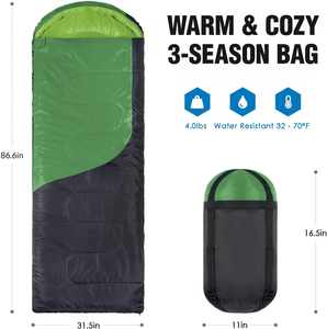 Sac de couchage enveloppant léger et imperméable 4 saisons avec sac de compression – Offre Spéciale - Product Image 2