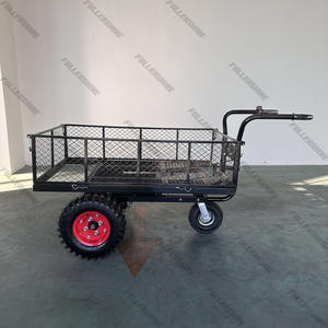 Chariot électrique robuste utilitaire en acier pour jardin, chariot à benne basculante amovible - Product Image 4