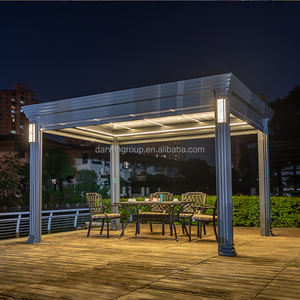 Pérgola Moderna de Aluminio con Apertura Eléctrica para Terraza o Jardín, Techo de Patio Motorizado con Rejillas, Gazebo - Product Image 4