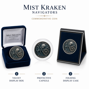 Moneda Conmemorativa Náutica Pirata 3D Personalizada con Enfoque de Palabras Clave SEO, Diseño Kraken Navigators, Desafío Pirata - Product Image 1