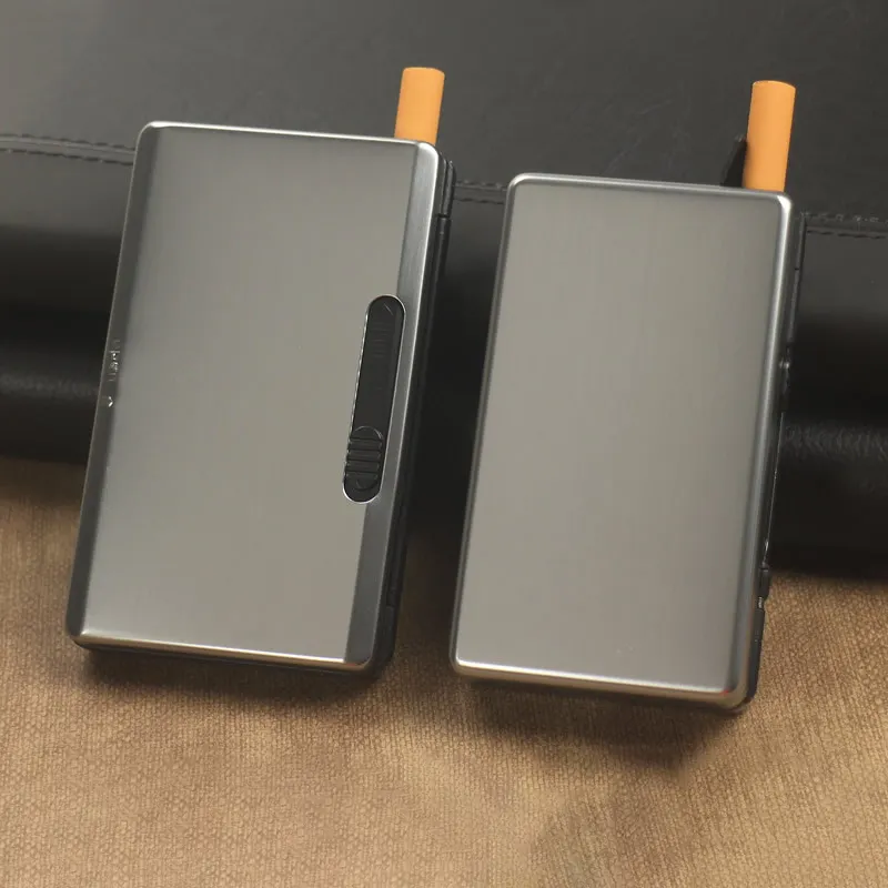 Boîte à cigarettes automatique pour hommes 10-Pack 6-Pack étui à cigarettes métal alliage d'aluminium gravé personnalisé boîte à cigarettes