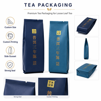 Sachet d'emballage de thé imprimé sur mesure, pochette stand-up refermable de qualité alimentaire pour thé en vrac
