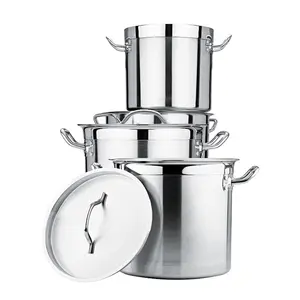 iNeed All Size 20 30 35 40 45 50 60 70cm Deep Good Quality Large Stainless Steel Sauce Stock Pot Stock Pot