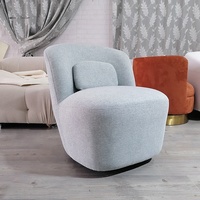 Wohnzimmermöbel Moderne Hotel-Wartebereich-Stühle Komfortabler Einzelsessel Lammwolle Drehbarer Bouclé-Loungesessel