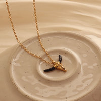 Homme Taureau Tête de Taureau Hip Hop Animal Punk Acier Inoxydable Étanche Pendentif Bijoux de Mode Colliers