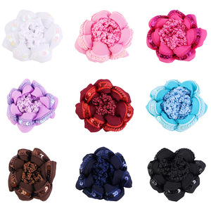 HZO-22034 Filet à cheveux scintillant <span class=keywords><strong>fait</strong></span> <span class=keywords><strong>main</strong></span> pour femme, style danseuse de ballet, avec fleur - Product Image 3