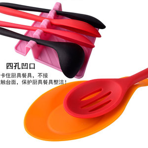 Support d'ustensiles de cuisine en silicone 14cm x 14cm, support multifonction pour cuillères, tapis isolant thermique pour outils de cuisine - Product Image 4