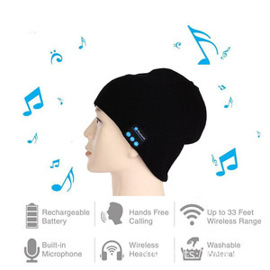 Được Xây Dựng Trong Mic Loa Dệt Kim Tai Nghe Không Dây Stereo Loa Âm Nhạc Không Dây Beanie Hat - Product Image 2