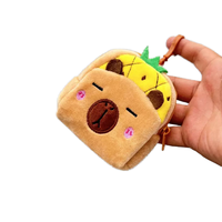 Prix de gros, personnalisation, série de fruits de dessin animé, porte-monnaie en peluche Capybara, sac à main, pendentif, rangement de pièces de monnaie, petit cadeau pour enfants