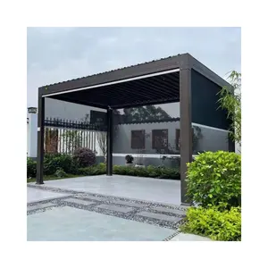 Type de pergola debout libre Pergola de jardin extérieur en aluminium Système de persiennes couvertes d'extérieur Coût à persiennes Ombre de jardin