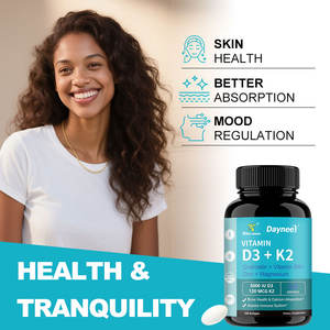 Cápsulas de vitamina D3 K2 Winstown Daynee 0.5g*100 cápsulas por frasco, vitamina D3 y K2, cápsulas blandas de vitamina D3 K2 - Product Image 2