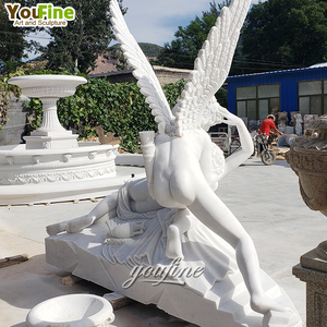 Statua di Psiche e Cupido in Marmo a Grandezza Naturale per Decorazione - Product Image 6