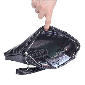 Nouveaux portefeuilles longs pour hommes en cuir PU solide avec fermeture éclair et sangle de poignée, style portefeuille de <span class=keywords><strong>téléphone</strong></span> pour hommes - Product Image 6