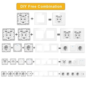 Module de commande à distance Wi-Fi pour interrupteur mural et prise de type 86 européen intégré, style allemand, avec panneau en verre blanc et fonction GFCI - Product Image 4