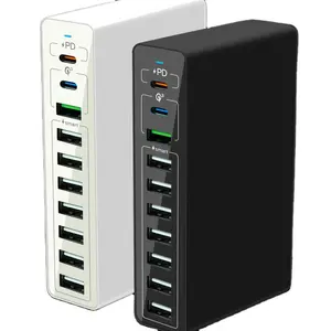 Cargador Usb tipo C multipuerto de 65W, adaptador QC 3,0 PD 20W, estación de carga rápida de teléfono con múltiples puertos