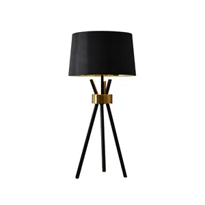 Klassischer Stil Schwarz und Gold Metall Nachttisch lampe Moderne Büros tativ Tisch lampe