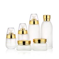 Ensemble de bouteilles de soins de la peau vides de luxe portables de 30ml 50ml 100ml Bouteille de toner de 120ml Pot de crème cosmétique Bouteille de pompe en verre de lotion