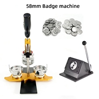 Machine manuelle de fabrication de badges ronds en métal de 58 mm, presse à épingles DIY avec fournitures incluses