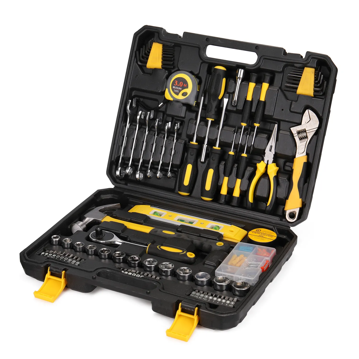 108pcs Tool Set Household Hardware Hand Tools Combination Auto Repairing Kit Tool Box