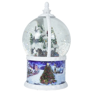 جديد وصول نويل الموسمية ديكور البلاستيك حجم كبير عيد الميلاد قرية المشهد أدى بريق ماء الغزل تمثال كريسماس بشكل كرة جليد - Product Image 6