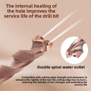 Đầu khoan cacbua vonfram 5D chất lượng cao 2 cạnh, dùng cho thép, có lỗ dẫn nhiệt và lỗ gia công - Product Image 5