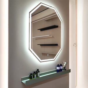 Modern <strong>Deep</strong> Built-In Illuminated LED Light Transformer Black Aluminum Hangers <strong>Floating</strong> <strong>Shelves</strong> for Living Room - Product Image 1