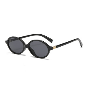 Jang <span class=keywords><strong>Wonyoung</strong></span> Gafas de Sol Estilo Retro Coreano Logotipo Personalizado Alta Moda Pequeño Marco Oval Liso Anti-Lentes de Cristal Azul PC - Product Image 5