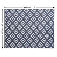 Tapis d'extérieur en polypropylène recyclé en gros, résistant aux intempéries, tissé, durable, 100 % PP, pour patio, jardin, camping-car, camping