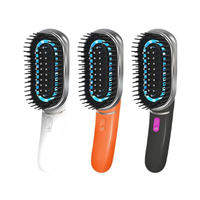 Peigne de massage capillaire portable avec thérapie par lumière rouge et bleue, micro-courant, vibration, ions négatifs, soin des cheveux, peigne électrique pour lisser les cheveux