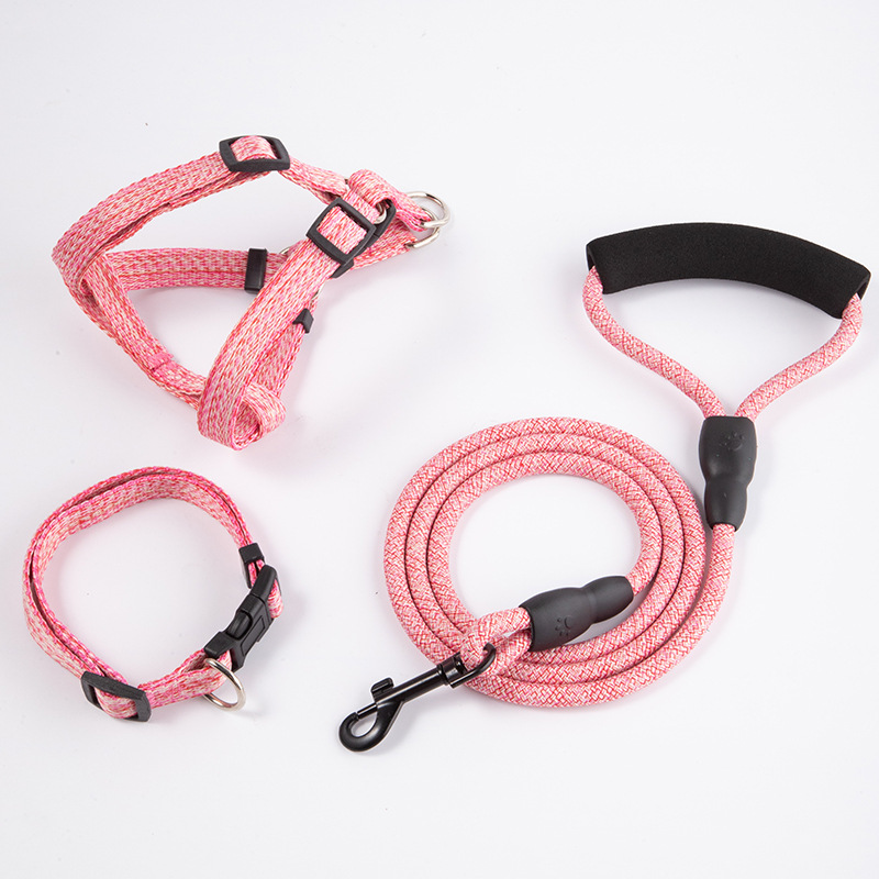 Pink three-piece set [chest and back rope collar]