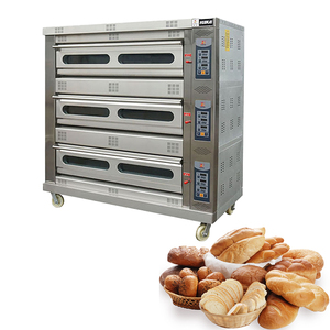 Focolare in pietra superficie di cottura tre ponti nove vassoi digitale Gas piano forno con vapore per mastri panettieri - Product Image 1