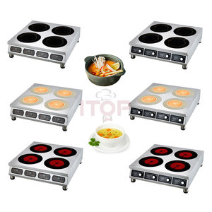 Fornello a Induzione Commerciale da Tavolo in Acciaio Inox a <span class=keywords><strong>4</strong></span> Fuochi 2500W, Piano Cottura Elettrico a <span class=keywords><strong>4</strong></span> Piastre all'Ingrosso - Product Image 3