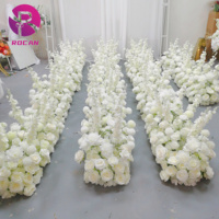 Karpet Lorong Warna Ivory dengan Bunga Artificial untuk Dekorasi Pesta Pernikahan dan Acara Lainnya
