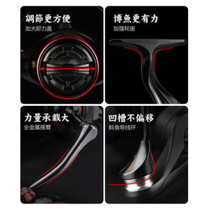 Carrete de pesca giratorio Pond Blade, carrete de pesca de aleación de aluminio y metal con alta resistencia para pesca en estanques y embalses. - Product Image 4