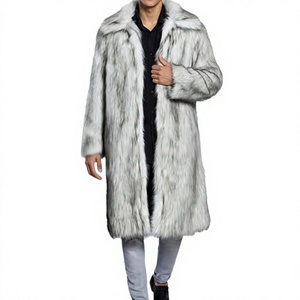 Nouveau prix spécial, manteau long en fausse fourrure de renard pour homme - Imperméable et réversible avec capuche - Product Image 1