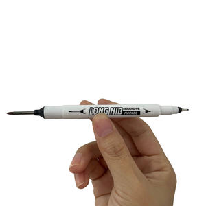 Dual Tip Deep Drill <b>Hole</b> Long Nib <b>Marker</b> Pen Red Black Blue Ink Woodworking Metal <b>Marker</b> Pen for Bathroom - Product Image 1