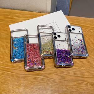 Iphone के लिए तरल रेत इलेक्ट्रोप्लेटेड ब्लिंग फोन केस आईफोन के लिए 17 प्रो अधिकतम ग्लिटर गर्ल फोन कवर 17 16 15 14 - Product Image 4