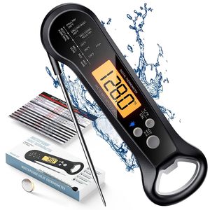 Thermomètre de cuisine pliable D3, thermomètre électronique étanche en acier inoxydable pour la cuisine - Product Image 1