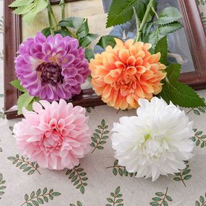 Fleur artificielle CallaFloral Dahlia, branche unique, blanc, rose, violet, polyester, décoration intérieure, bouquet de mariage, artisanat, style INS - Product Image 2