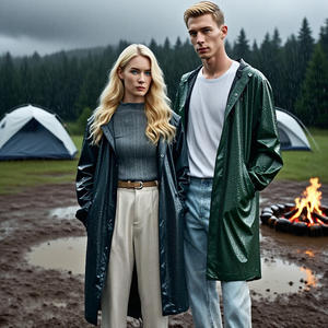 Cortavientos de moda para <span class=keywords><strong>mujer</strong></span>, abrigo de primavera-otoño de una sola capa, chaqueta impermeable Simple de un solo color, impermeable con capucha - Product Image 3