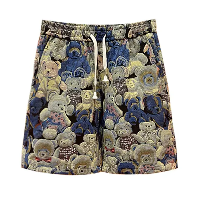 Diznew All Over Homens Tapeçaria Shorts Cobertor Jogger Shorts Atacado Venda Quente Personalizado Algodão Oxford Tecido De Malha 100% Algodão