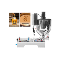Machine de remplissage pneumatique horizontale avec trémie mélangeuse pour miel, pâte de sésame, crème visqueuse