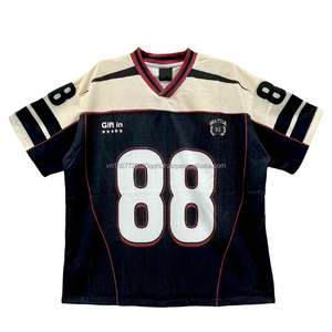 Camiseta Casual de Jersey para Hombre y Mujer, Estilo Harajuku Hip Hop, con Gráficos de Números, Cuello en V, Malla Transpirable, Estilo Urbano - Product Image 4