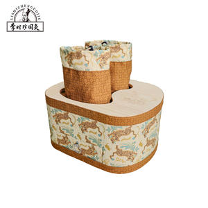 Caja de moxibustión para pies Lishizhen Guoai, dispositivo portátil de cuidado de la salud de madera maciza para uso doméstico con cubierta con diseño de tigre - Product Image 1