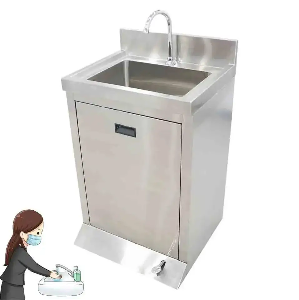 Commercial Handmade Kitchen Portable Hand Wash Sink Stainless Steel Wash Basin Price With Water Tank Manufacturer For Salon