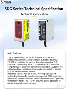 Sensor Jarak Laser Difus Presisi Tinggi Deteksi 4m Output RS485 Perlindungan IP65 Repeatability 1-<span class=keywords><strong>um</strong></span> - Product Image 4