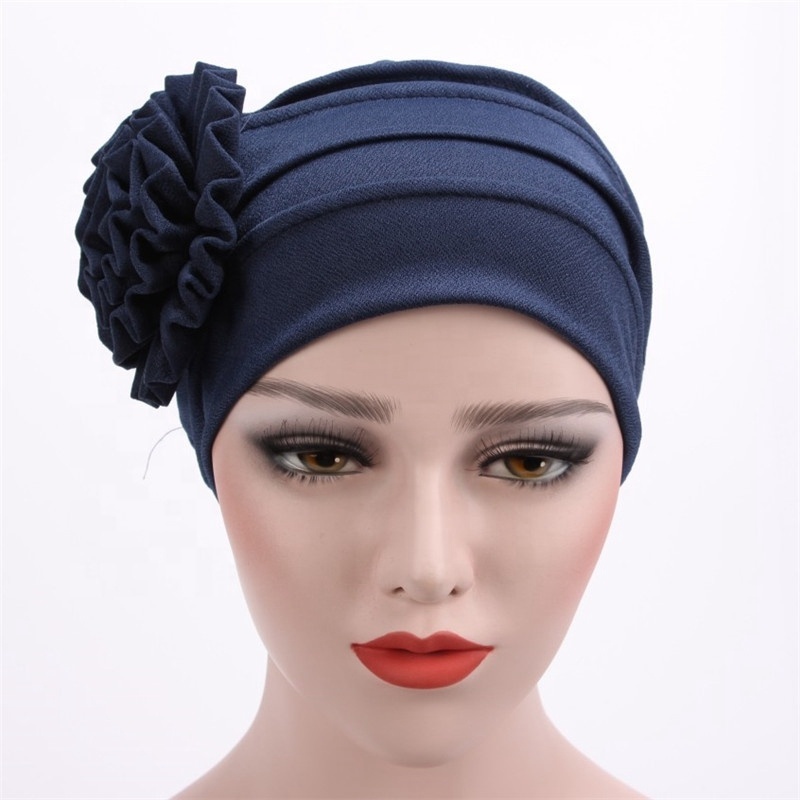 Women's Muslim Hijab Hat / Chemo Cap / Bonnet - Adjustable, Soft Polyester, Striped Turban Head Wrap