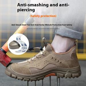 รองเท้าเซฟตี้แบบสวมสำหรับฤดูร้อน LUQUAN สำหรับผู้ชายและผู้หญิง ระบายอากาศได้ดี ป้องกันการกระแทกและการเจาะทะลุ สไตล์ทำงาน - Product Image 4