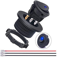 Boîtier à coque ronde de 20mm avec interrupteur à bascule éclairé par LED 12V ON/OFF pour panneaux de tableau de bord de bricolage dans la voiture, le camion et le chariot de golf.